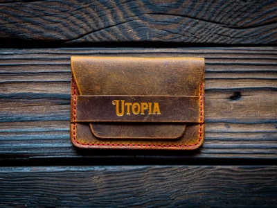 Минималистичен портфейл за карти от естествена кожа - Flap V2